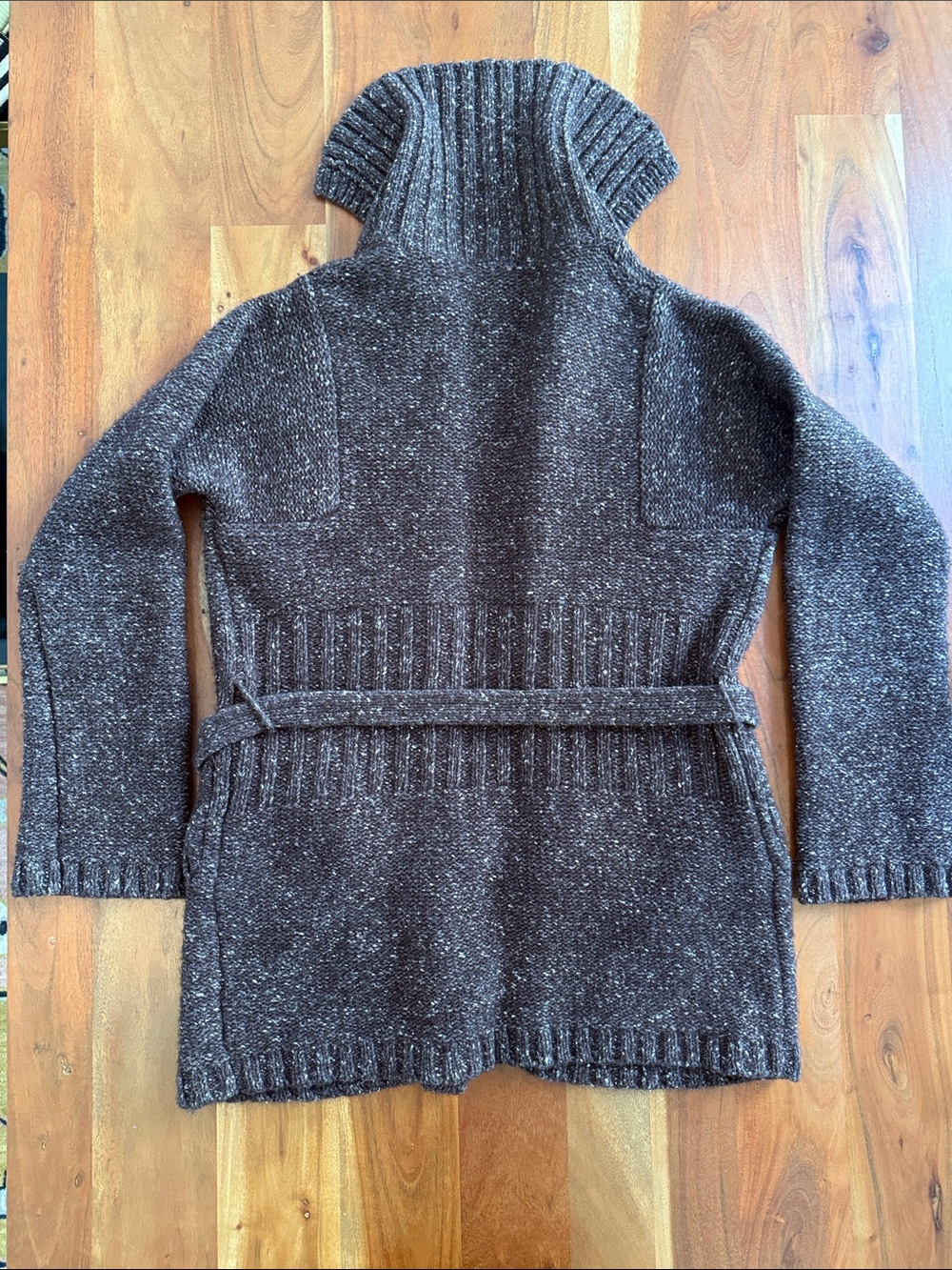 J. Crew Brown Hooded Button-Front Knit Cardigan with Belt - Picture 8 of 12